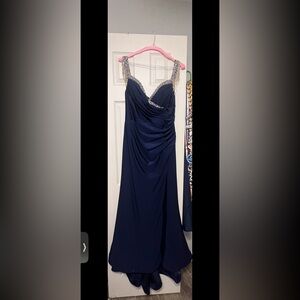 Elegant Navy Evening Gown